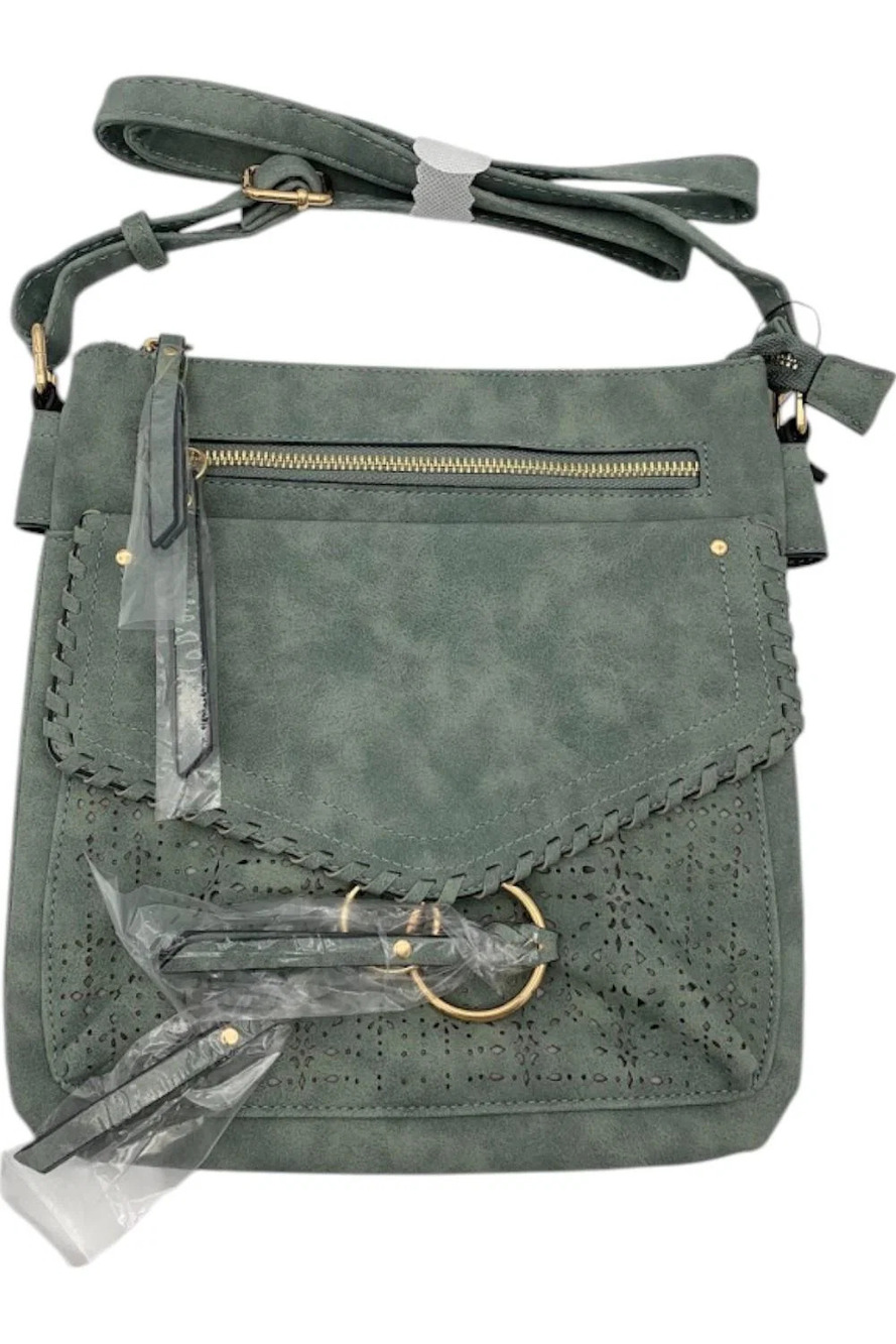Violet Ray Laser Cut Pocket Tammi Crossbody Ice Blue